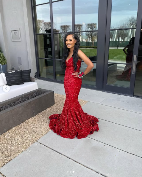 Sexy Mermaid Sweetheart Neckline Sequin Black Girl Red Evening Gown Prom Dresses SD1430