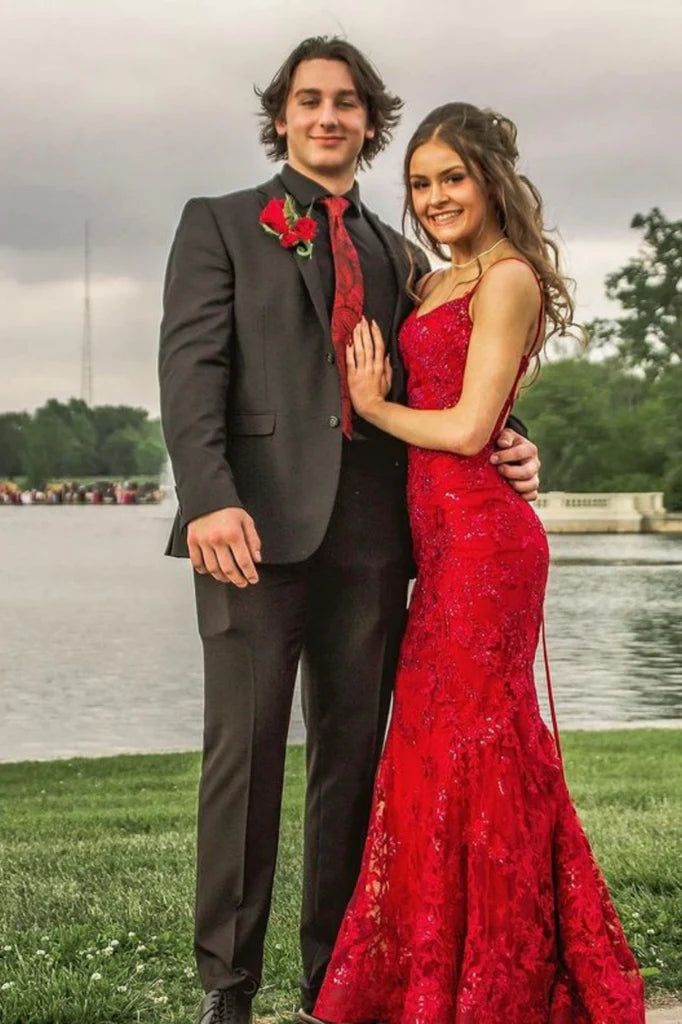 Pretty Mermaid Spaghetti Straps Burgundy Backless Prom Dresses Long Party Dress SD2270