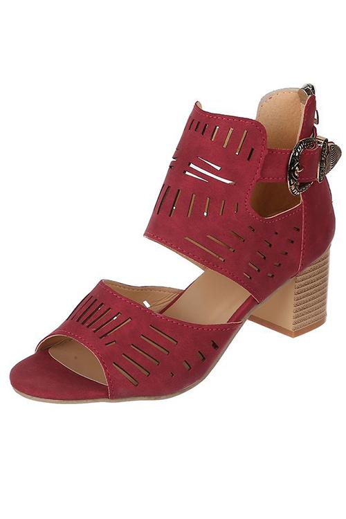 Ankle Strap Chunky Low Heel Sandals