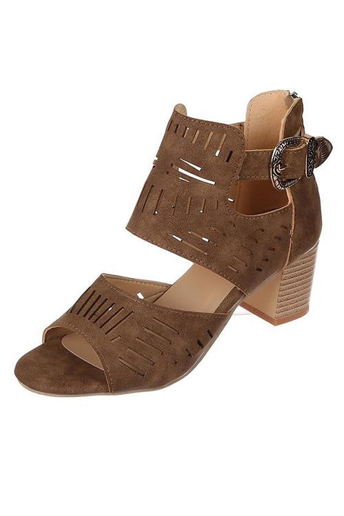 Ankle Strap Chunky Low Heel Sandals