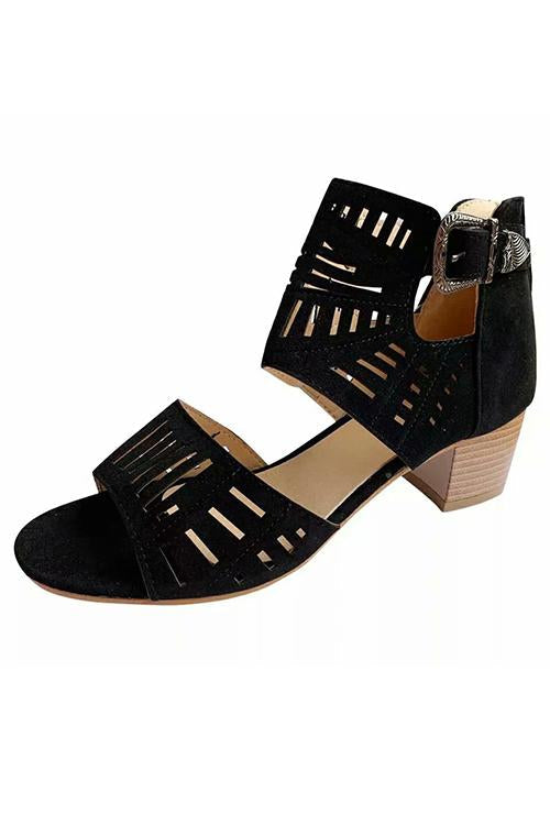 Ankle Strap Chunky Low Heel Sandals
