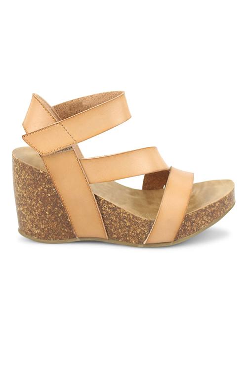 Hook  Loop High Heel Wedges Sandals
