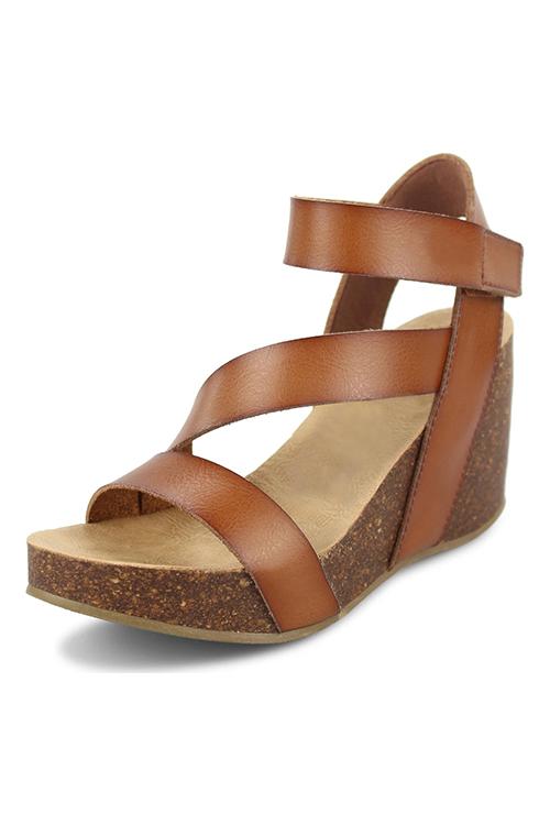 Hook  Loop High Heel Wedges Sandals