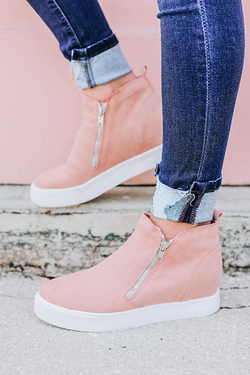 Side Zipper Wedge Sneaker