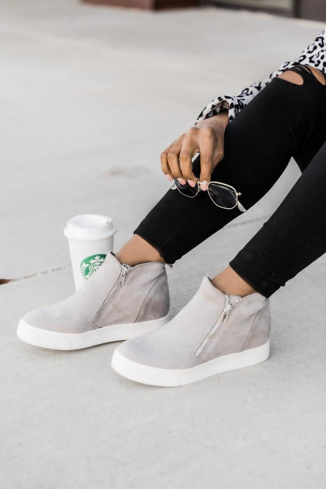 Side Zipper Wedge Sneaker