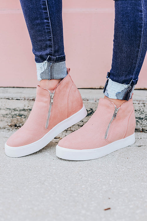 Side Zipper Wedge Sneaker