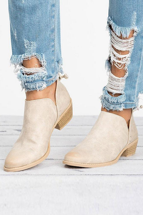 Daily V Chunky Heel Low Ankle Boots
