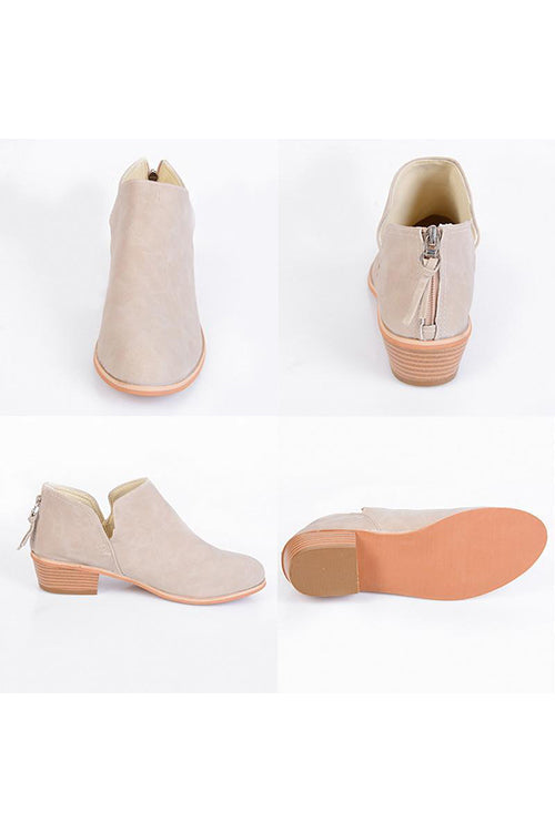 Daily V Chunky Heel Low Ankle Boots