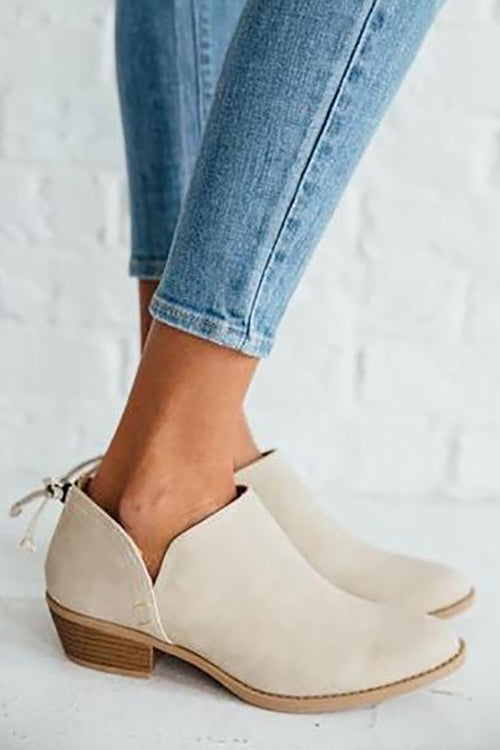Daily V Chunky Heel Low Ankle Boots