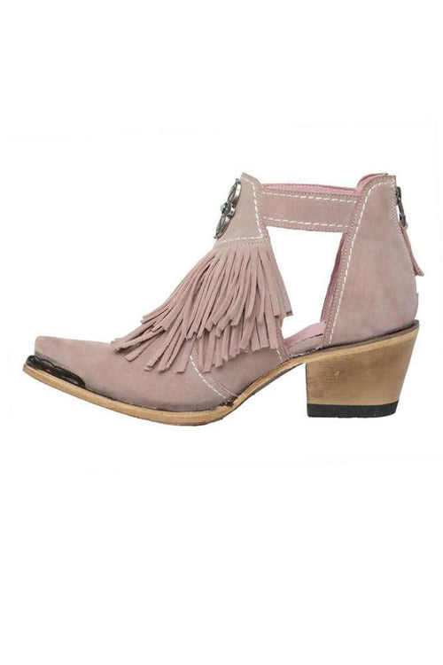 Hollow Tassels Chunky Heels Ankle Boots