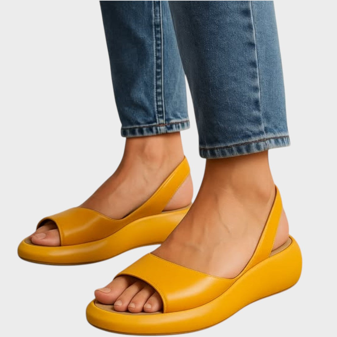 Peep Toe Slingback Flatform Wedge Sandals