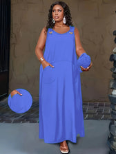 Sleeveless Cut Out Pocket Maxi Dress 4
