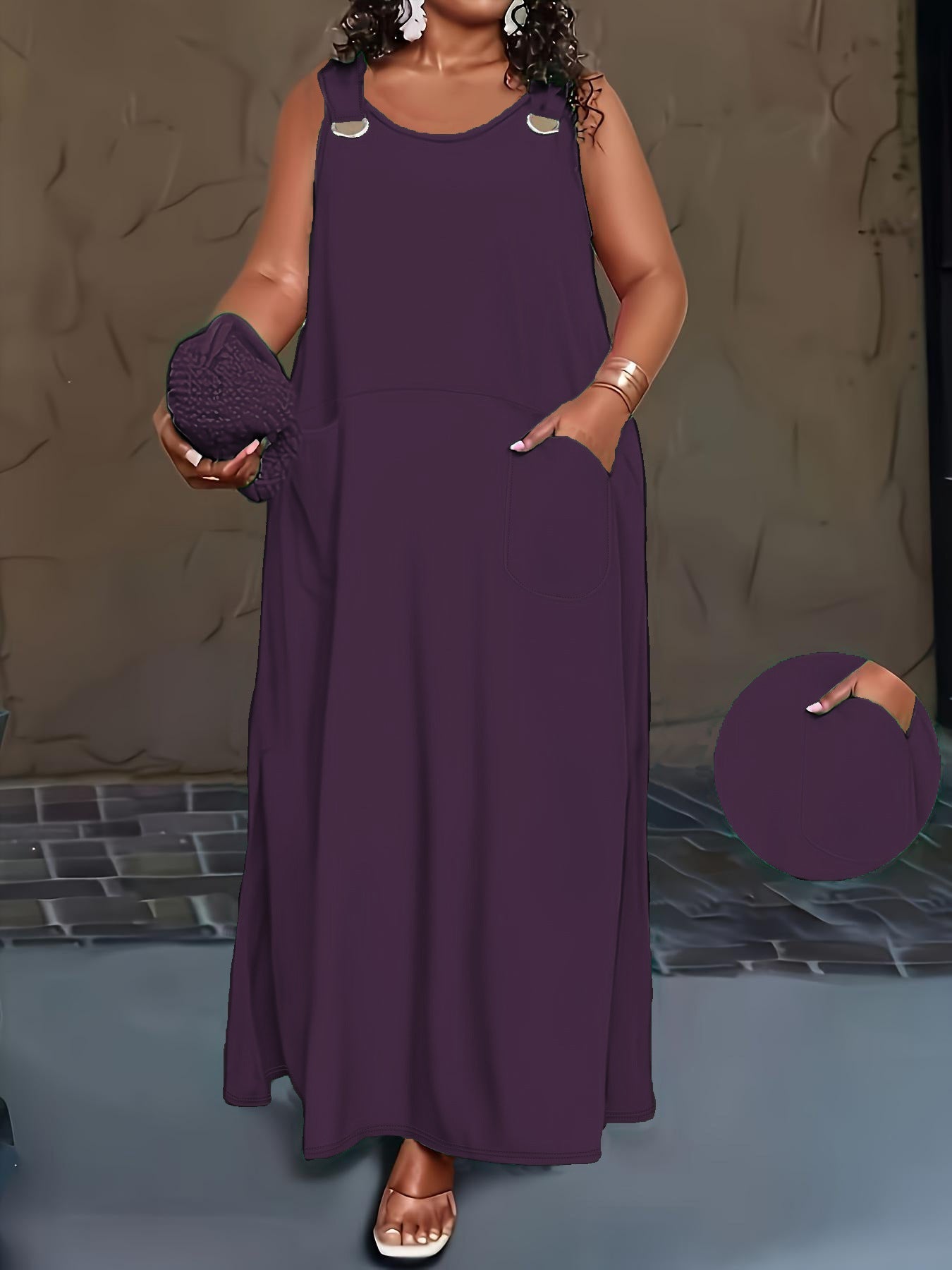 Sleeveless Cut Out Pocket Maxi Dress 6