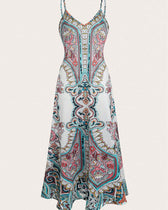 Paisley Print Spaghetti Strap Maxi Dress 4