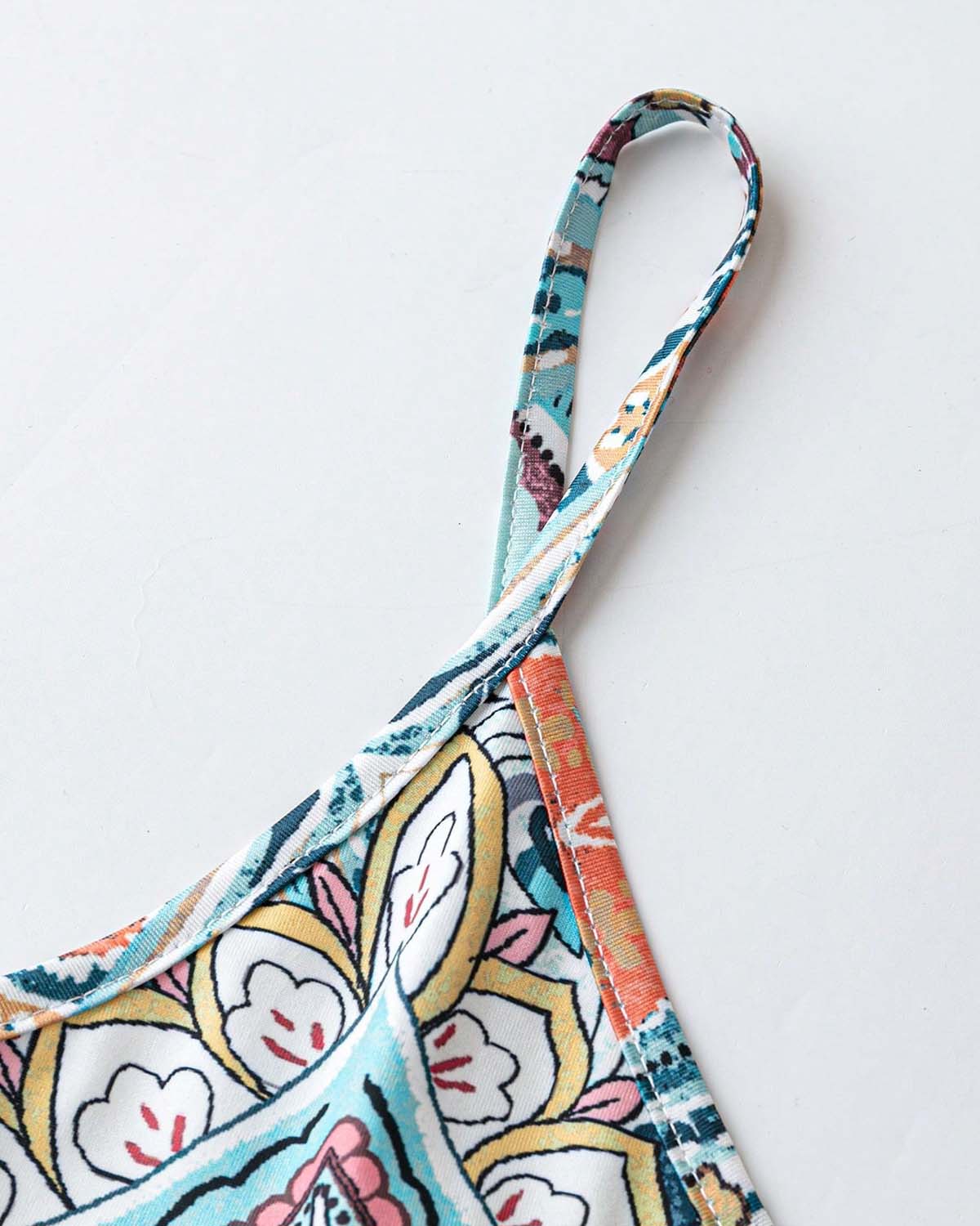 Paisley Print Spaghetti Strap Maxi Dress 7