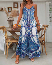 Paisley Print Spaghetti Strap Maxi Dress 9