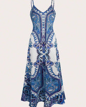 Paisley Print Spaghetti Strap Maxi Dress 10