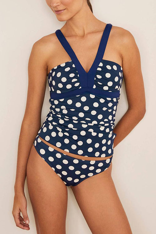 Color Block V Tank Bikini Set