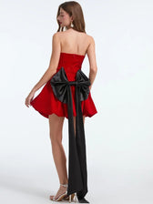 French Bow Strapless Party Dress