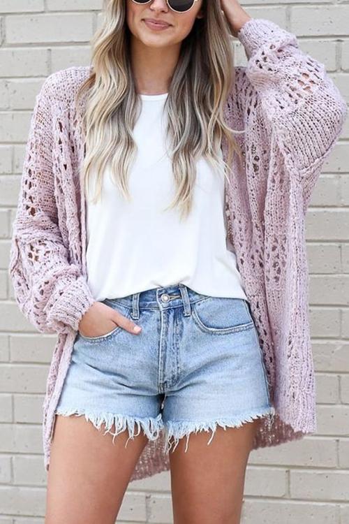 Crochet Knit Loose Cardigan