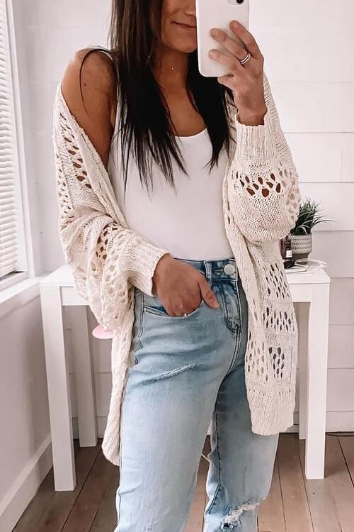 Crochet Knit Loose Cardigan