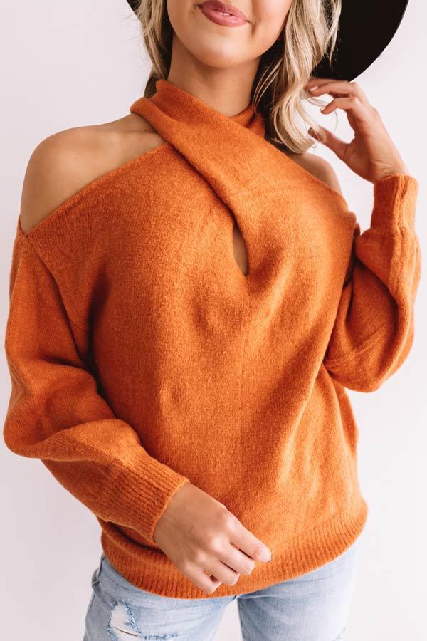 Multi Strap Cold Shoulder Sweater