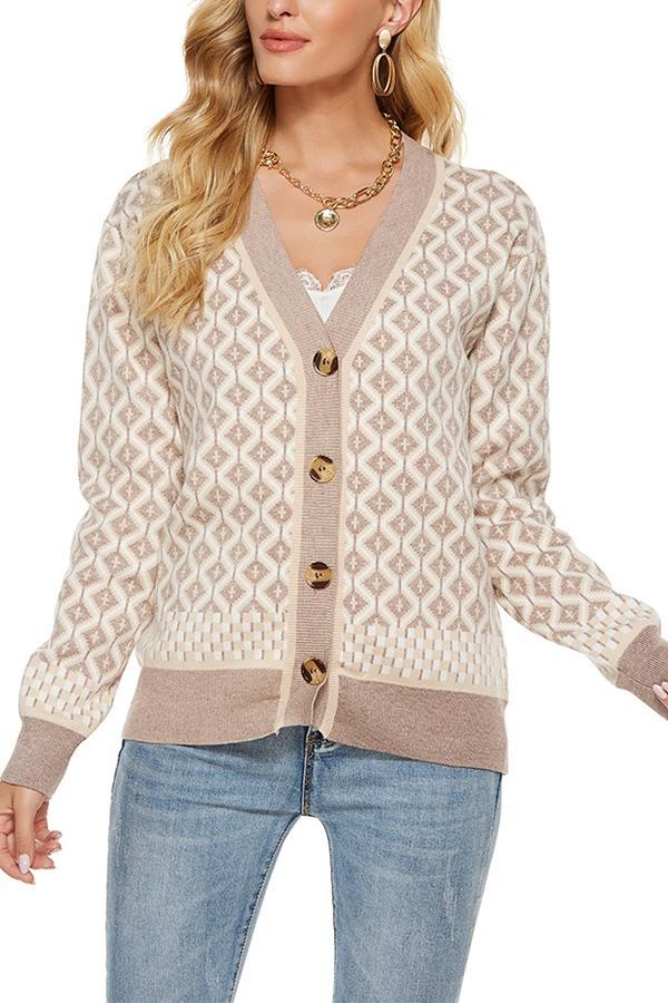 Argyle Button Cardigan