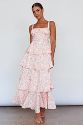 Floral Tie Back Tiered Maxi Dress 5