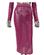 Mesh Top Skirt Sparkling Party Dress Rose Red / S Partydress-241208