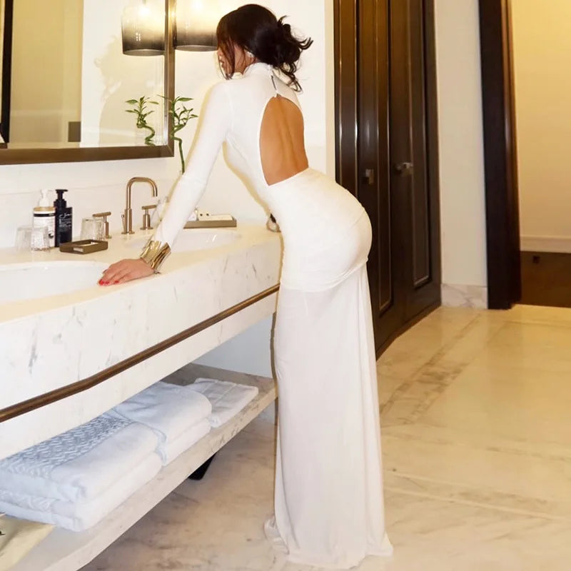 DESIREE BACKLESS MAXI DRESS White