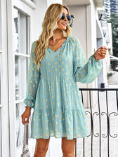 Chiffon for Vintage Gown Casual Bohemian Brief Party Women Design Dot - Sundress