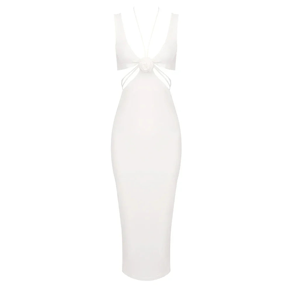 SOLINE MIDI DRESS White