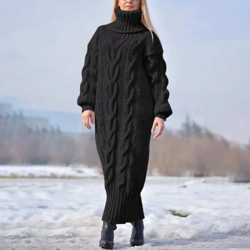 Reina Winter Turtleneck Sweater Dress with Contemporary Everyday Styling