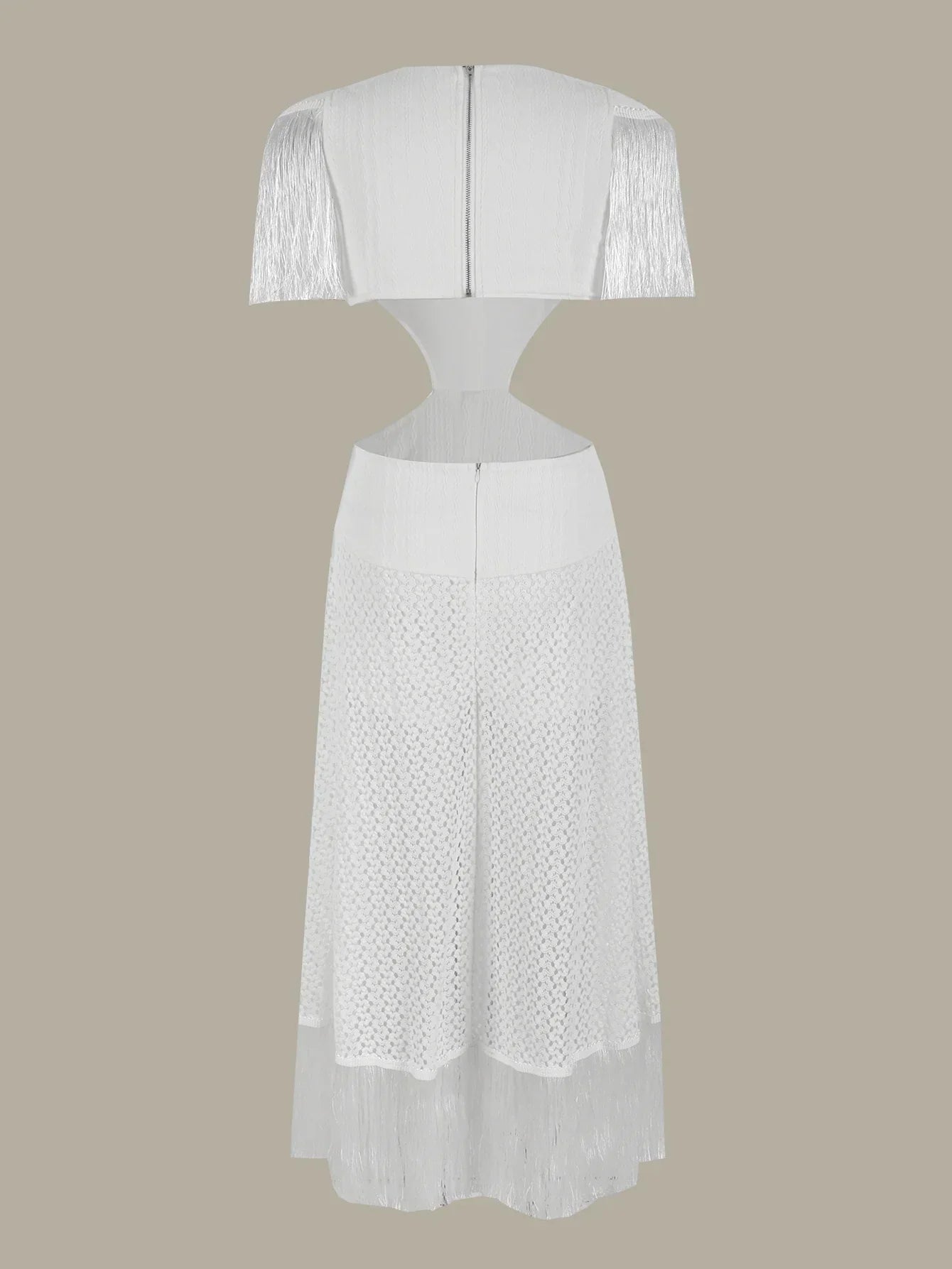 Deep V - Neck Tassel Long Party Dress