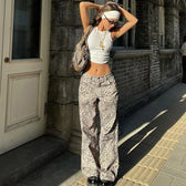 Leopard Print Stylish Straight Trousers