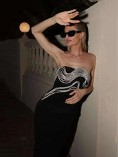 Strapless Diamond Bandage Maxi Dress 2