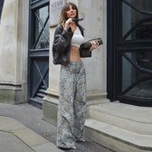 Leopard Print Stylish Straight Trousers