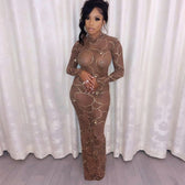 Club Bodycon See Through Long Dress