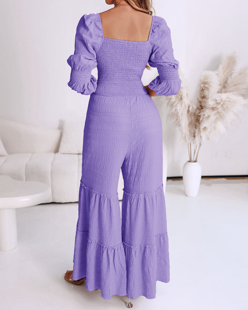 Elegant Wide-Leg Jumpsuit for Women with Pockets & Adjustable Straps