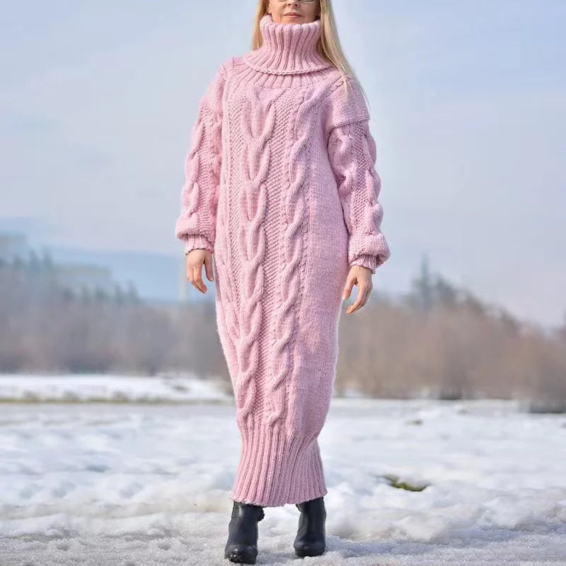 Reina Winter Turtleneck Sweater Dress with Contemporary Everyday Styling