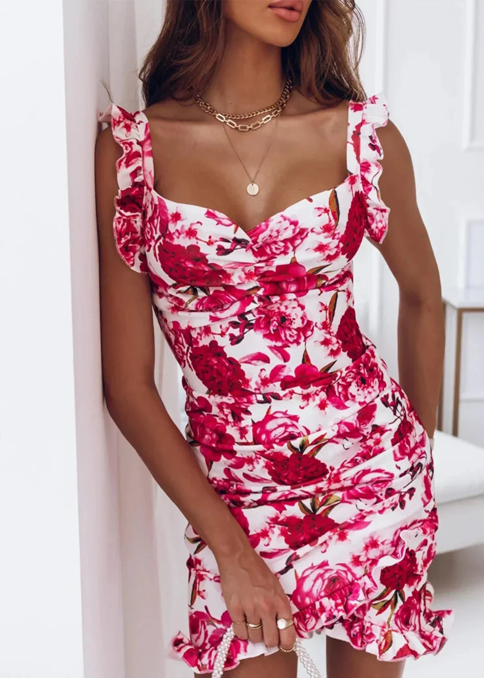 Isabel Chic Floral Wrap Summer Dress Boutique Collection