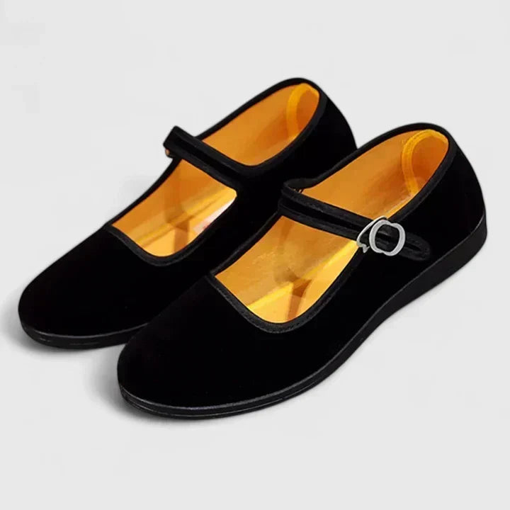 Round Toe Ankle Strap Flat Mary Jane Shoes