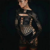 Deep V Lace Tight Hollow Party Mini Dress 2