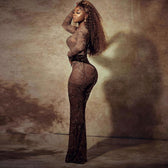 Club Bodycon See Through Long Dress