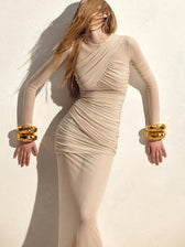Mesh Zipper Patchwork Maxi Dress 4