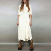 Knit High Neck Long Sleeve High Split Maxi Two Piece Set 3