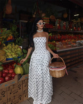 Polka Dot Strapless A-line Party Dress 3
