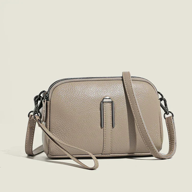 Zip Top Structured Small Crossbody Bag