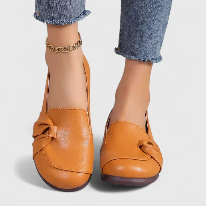 Round Toe Knot Slip On Loafer Flats