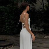 Pearl Diva Cutout Backless Satin Midi Dress 3